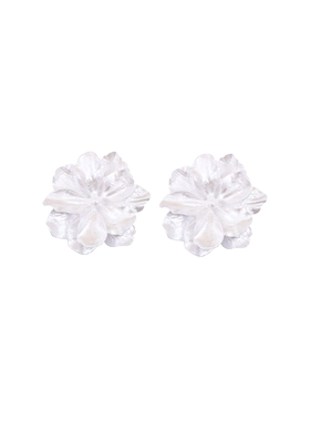 白色花朵耳环女春夏2023