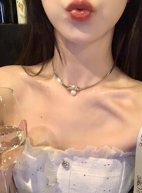 气质高级感蝴蝶结珍珠