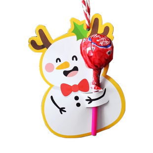 幼儿园卡通圣诞节棒棒糖插卡活动装饰布置吊卡树儿童班级奖励过关奖品伴手礼物包装袋可爱挂饰糖果装饰纸卡片