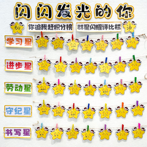 班级荣誉之星评比栏布置装饰卡片