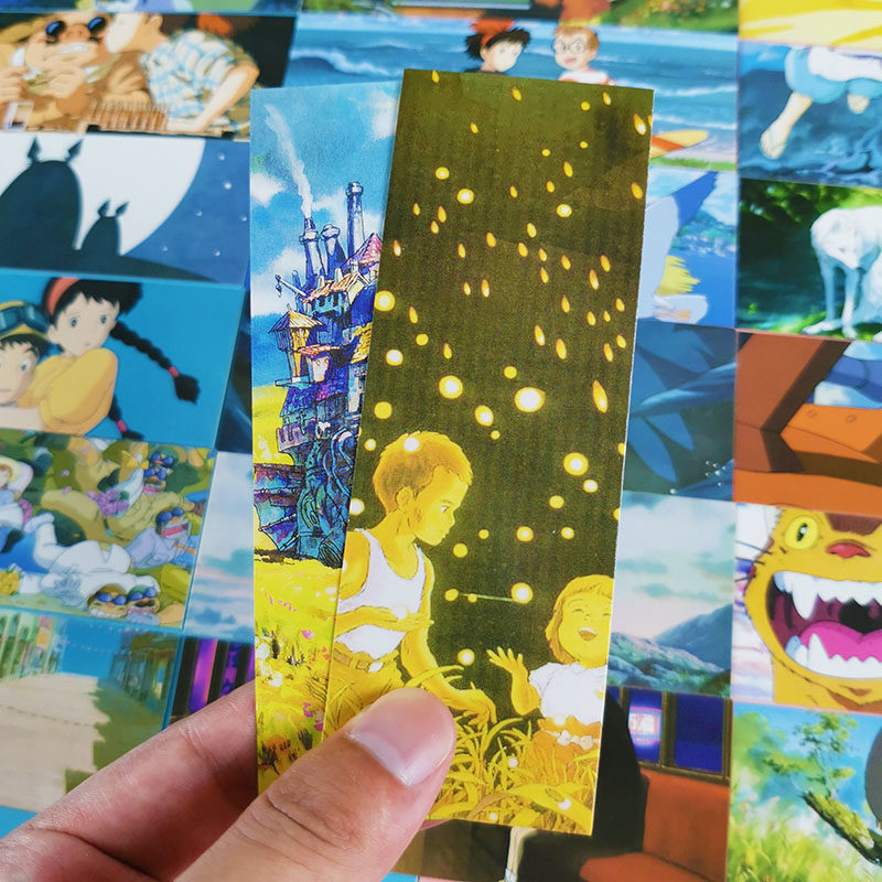 宫崎骏的童话世界彩色漫画可爱卡通书签手绘空白留言卡学校班级活动