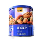 4腰果扁桃仁花生混合坚果208g原味小包装 甘源罐装 综合果仁208g