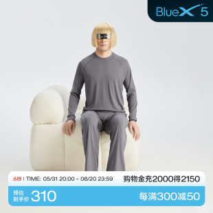 小蓝象成人男女款 BlueX5裸感5代面料吸湿排汗透气超弹 家居服套装