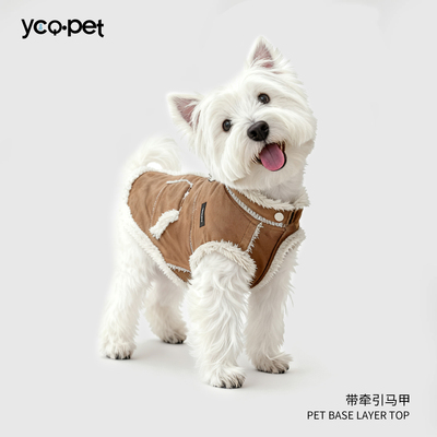 加绒狗狗衣服冬装可牵引小型犬