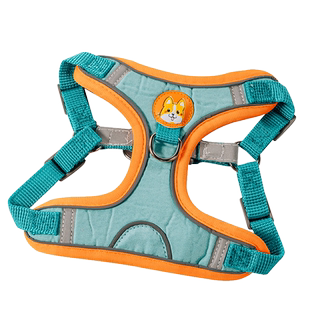 狗狗牵引绳小型犬反光背心式泰迪比熊博美胸背带小狗遛狗绳狗链子