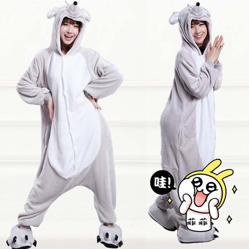 卡通动物家居服男女大人款同款