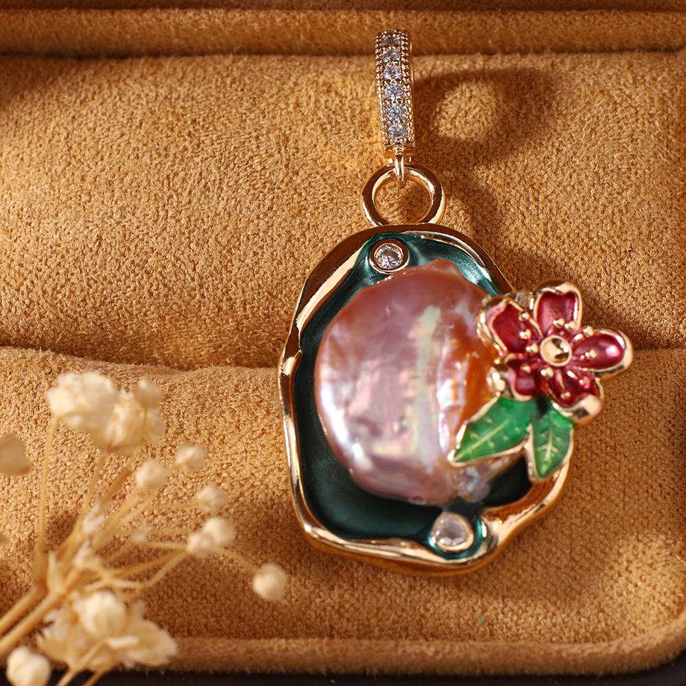 天然巴洛克项链吊坠爆款镀真金