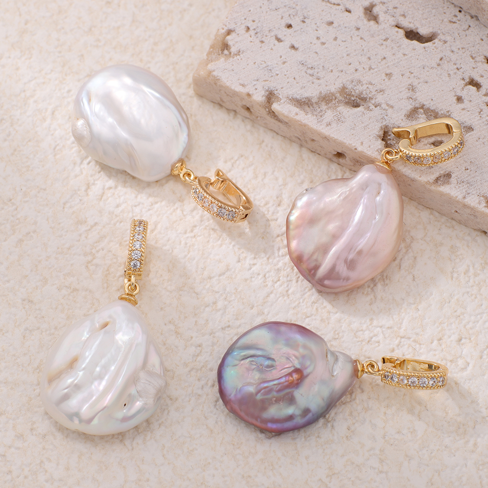 天然淡水珍珠巴洛克白色紫色DIY