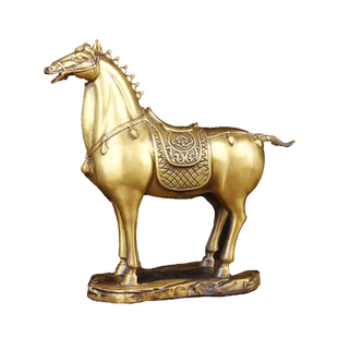 铜唐马摆件 铜汗血宝马摆件 有底铜马摆件 铜将军马摆件