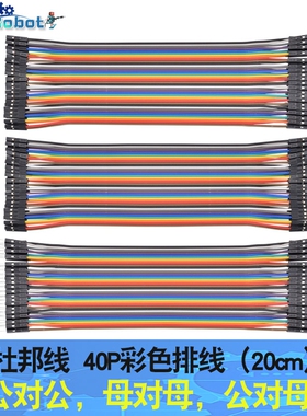 40P杜邦线10cm/20cm 双排公对公排线 母对母面包线公对母彩色排线