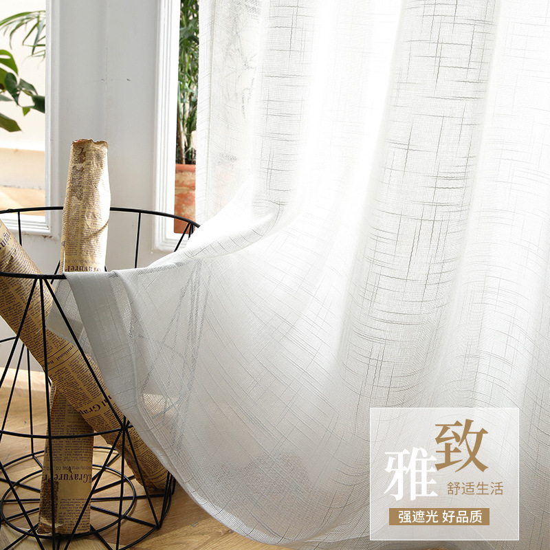 窗纱大肚白色加厚简约现代成品