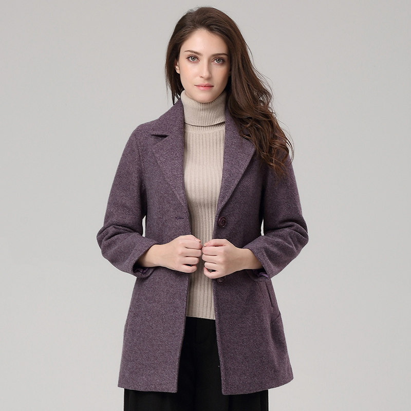 贝特如新款气质妈妈冬装呢子大衣修身专柜正品女装毛呢外套yb