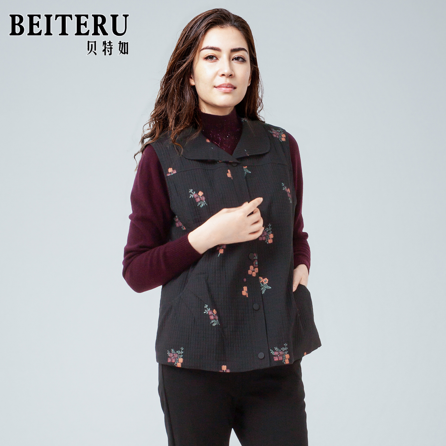 贝特如妈妈装洋气优雅棉服马甲