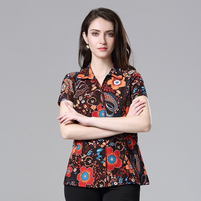 Bette New Summer Women's wear have cash less than that is registered in the accounts middle age Women's wear shirt jacket Short sleeved fashion printing leisure time shirt YIin the Women's clothing/Boutique , Shirt  category - from Buy2taobao.com to provide professional Taobao agent buy service