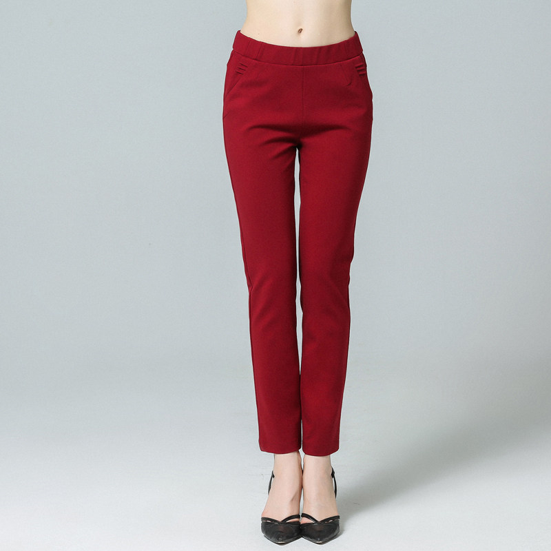 贝特如新款春装长裤女婚礼宴妈妈装红色中腰裤子中老年女装YF