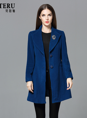 贝特如冬新女装羊毛呢大衣气质年轻妈妈装中老年毛呢外套女YZ