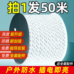 LED灯带220v户外防水工程照明户外防水培殖塔外墙工地亮化24V灯条