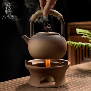 大容量原矿粗陶烧水壶家用耐高温茶炉煮茶器 陶瓷养生煮茶壶套装
