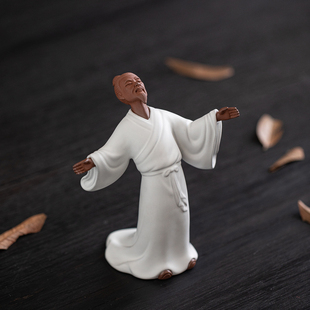 创意陶瓷历史人物诗人李白茶宠摆件古风禅意家居茶室茶桌面装饰品