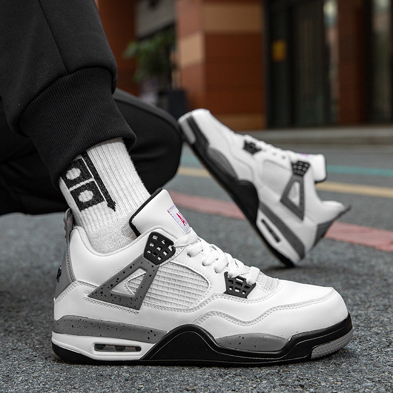 松希aj4男鞋白水泥高帮板鞋学生实战训练鞋乔4篮球休闲运动鞋情侣