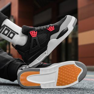 aj4男鞋高中学生篮球实战运动鞋学生休闲低帮板鞋红外线大码鞋45