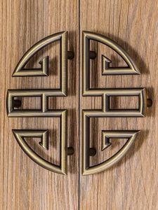 2019新中式古典半圆形拉手青古铜抽屉柜门拉手欧式仿古衣柜子橱.
