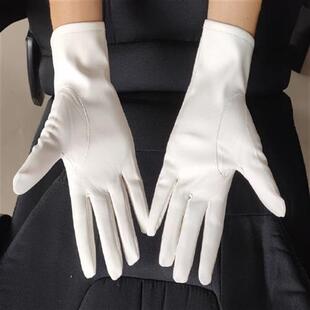 (皮白色手套男士表演礼仪皮加绒加厚保暖秋冬骑行开车女式白皮手