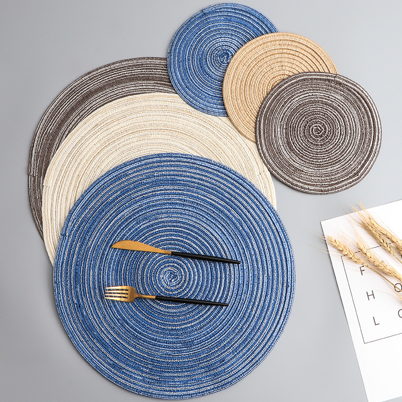 ins风防烫日式编织北欧碗隔热垫