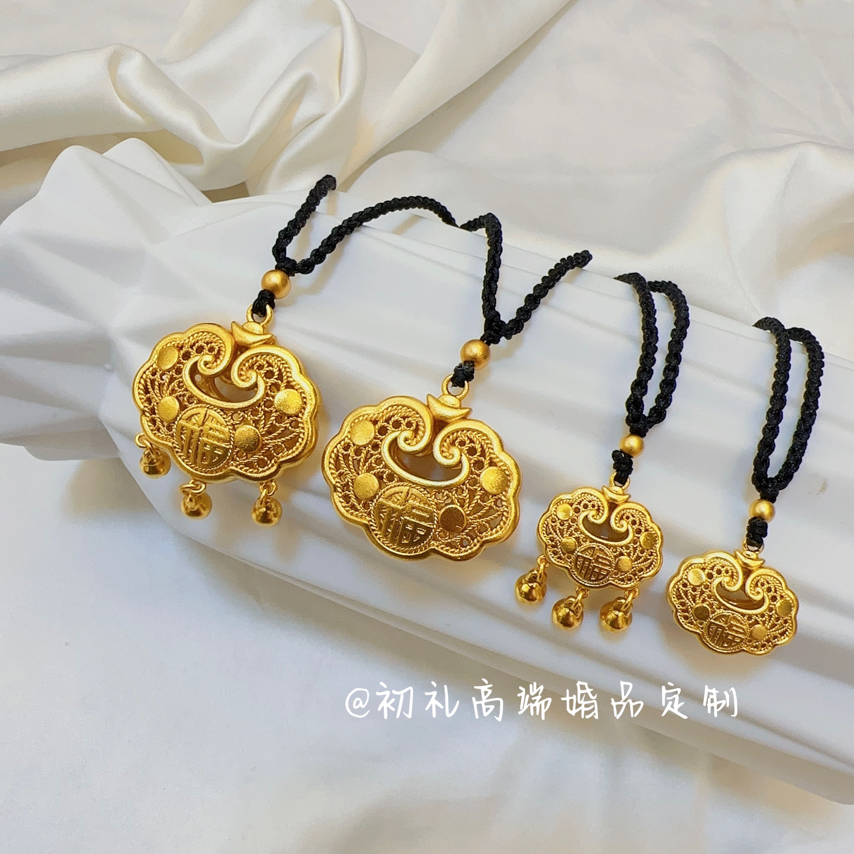 长命锁铃铛金项链铃铛