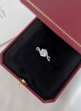 纯银结婚婚礼仪式莫桑钻钻戒戒指