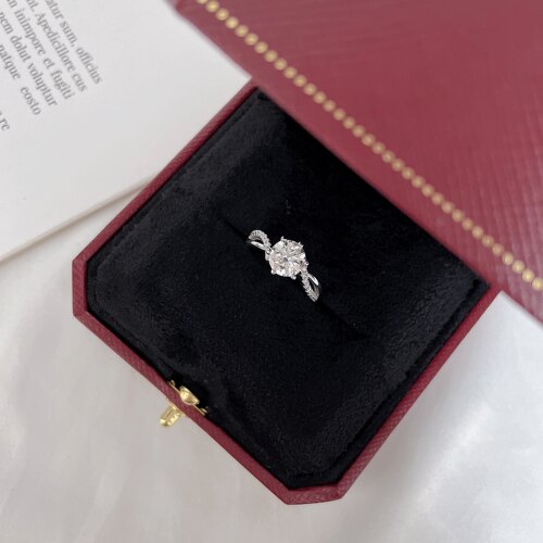 纯银结婚婚礼仪式莫桑钻钻戒戒指