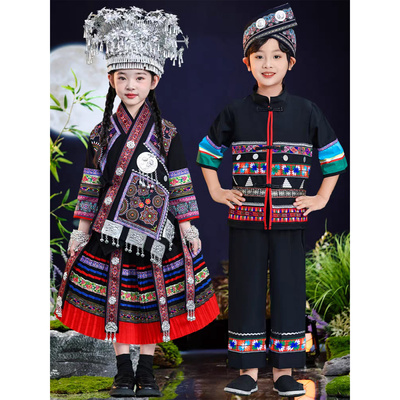 新款六一贵州少数民族服装儿童苗族苗疆旅拍哈尼族土家族演出服饰