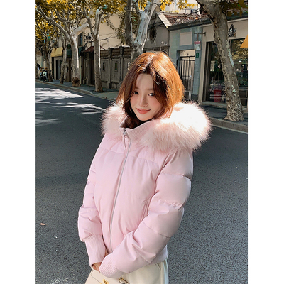 小海鸥收腰显瘦短款大毛领羽绒服