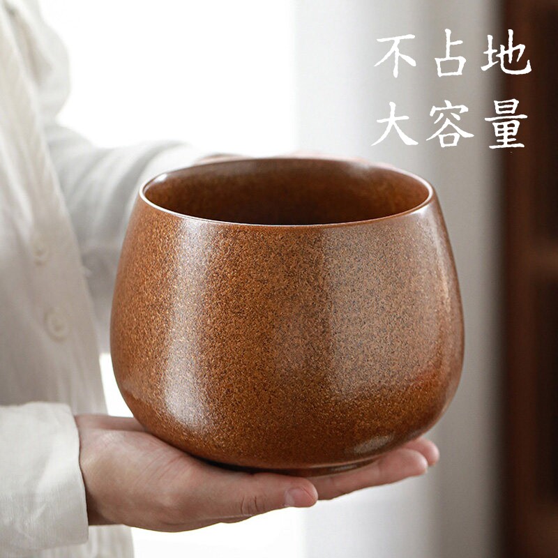 轻奢高档桌面垃圾桶陶瓷家用2026新款茶渣缸餐桌果皮垃圾盘碟渣盘