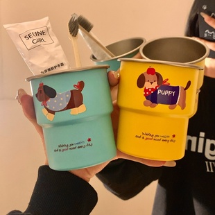 304不锈钢漱口杯家用刷牙杯子儿童高颜值宿舍洗漱水杯缸情侣一对