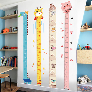 饰身高墙贴卡通小孩宝宝测量尺身高贴纸可移除 墙纸自粘儿童房间装
