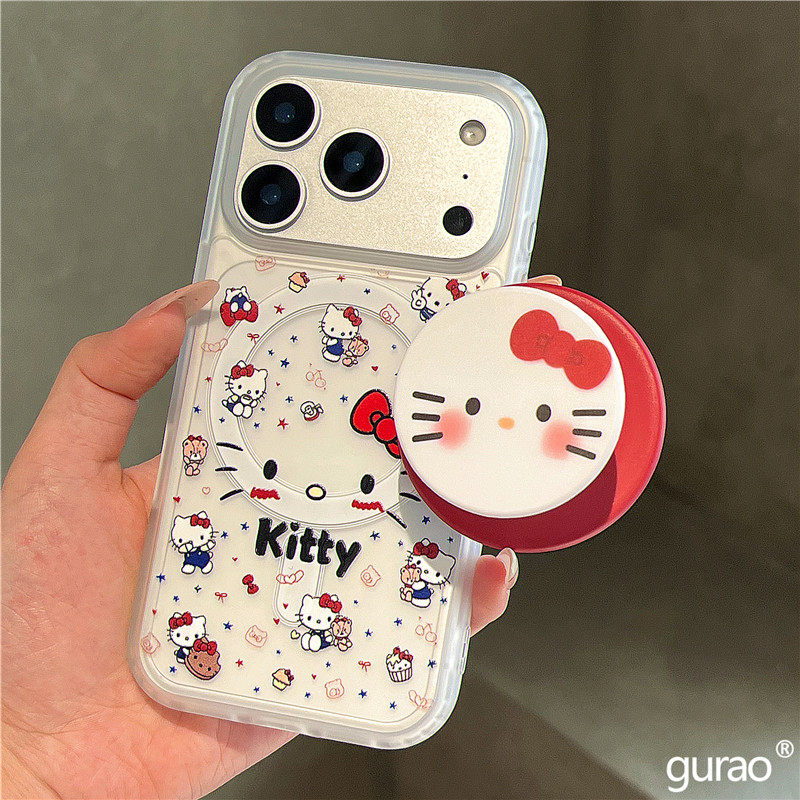 日韩卡通kitty猫适用华为mate80pro手机壳mate40磁吸支架nova14ultra女p70air新款荣耀40