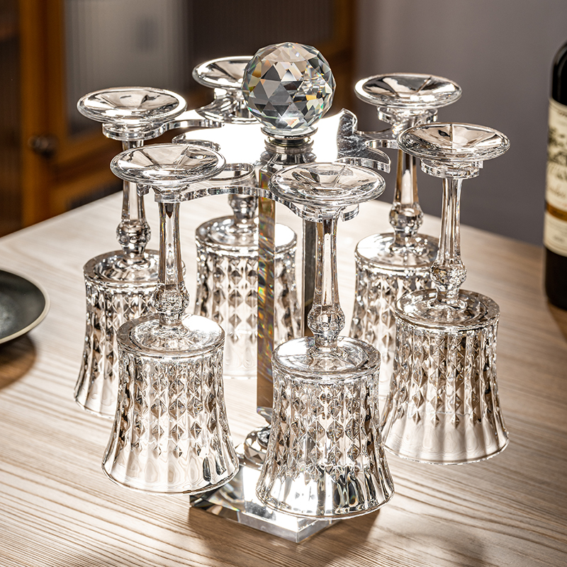 法式浮雕红酒杯套装轻奢高档水晶