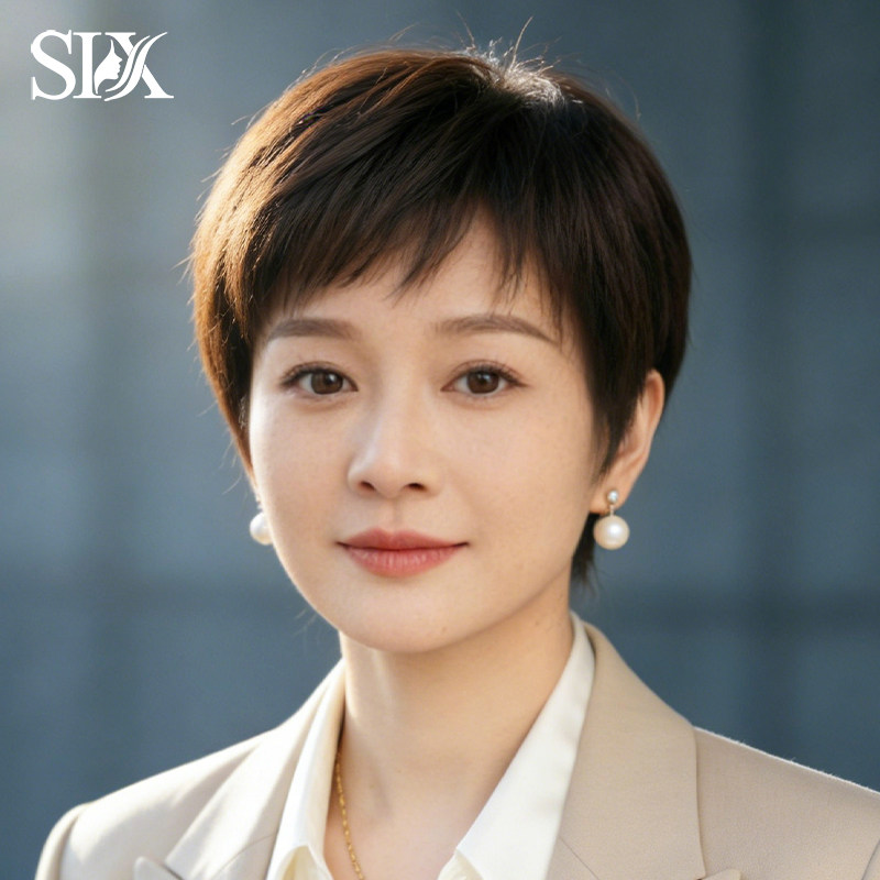 假发真发全真人发女短发妈妈真发全头套自然中老年女士老人发套
