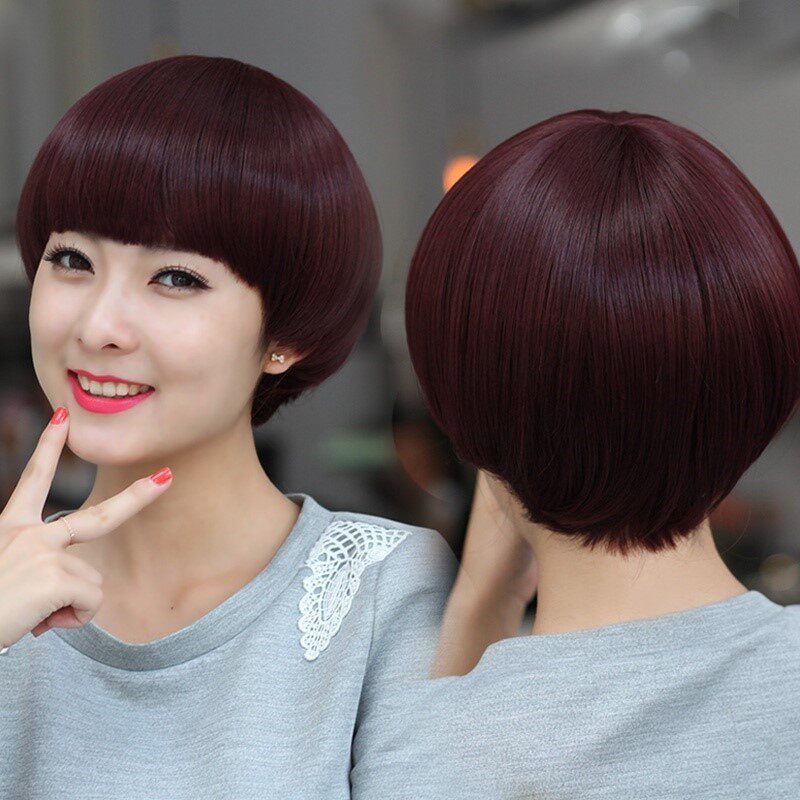 假发女短发帅气蘑菇头女生修脸时尚波波头妈妈中年假发头套0123w