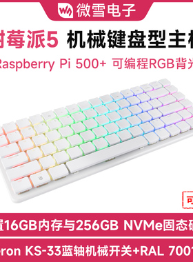 微雪 树莓派5 一体式机械键盘  Raspberry Pi 500+ 便携电脑主机