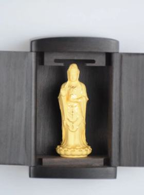 普陀山南海观音随身佛堂沙金檀木