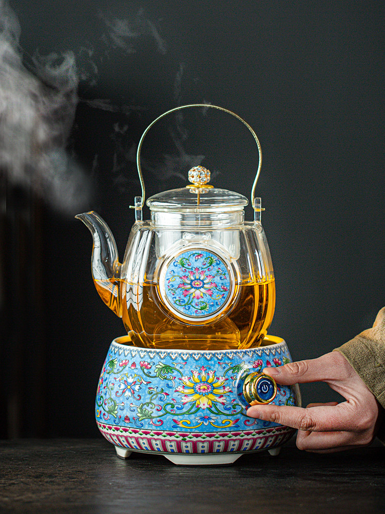 搪瓷电陶瓷炉茶具耐高温蒸玻璃壶茶炉家用茶炉茶具