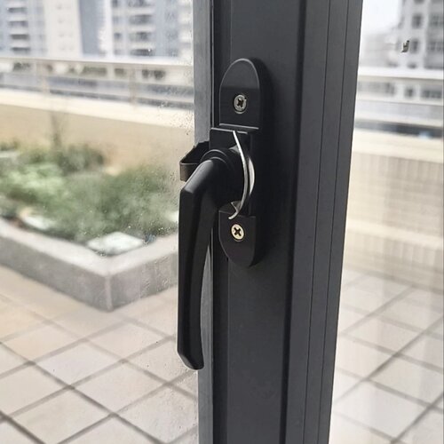 铝合金推拉门窗平移门推拉窗户安全锁防盗窗搭通用不锈钢锁钩塑钢