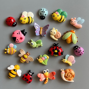 卡通昆虫蝴蝶瓢虫冰箱贴3d立体个性 创意可爱磁性贴铁洞洞板磁吸贴