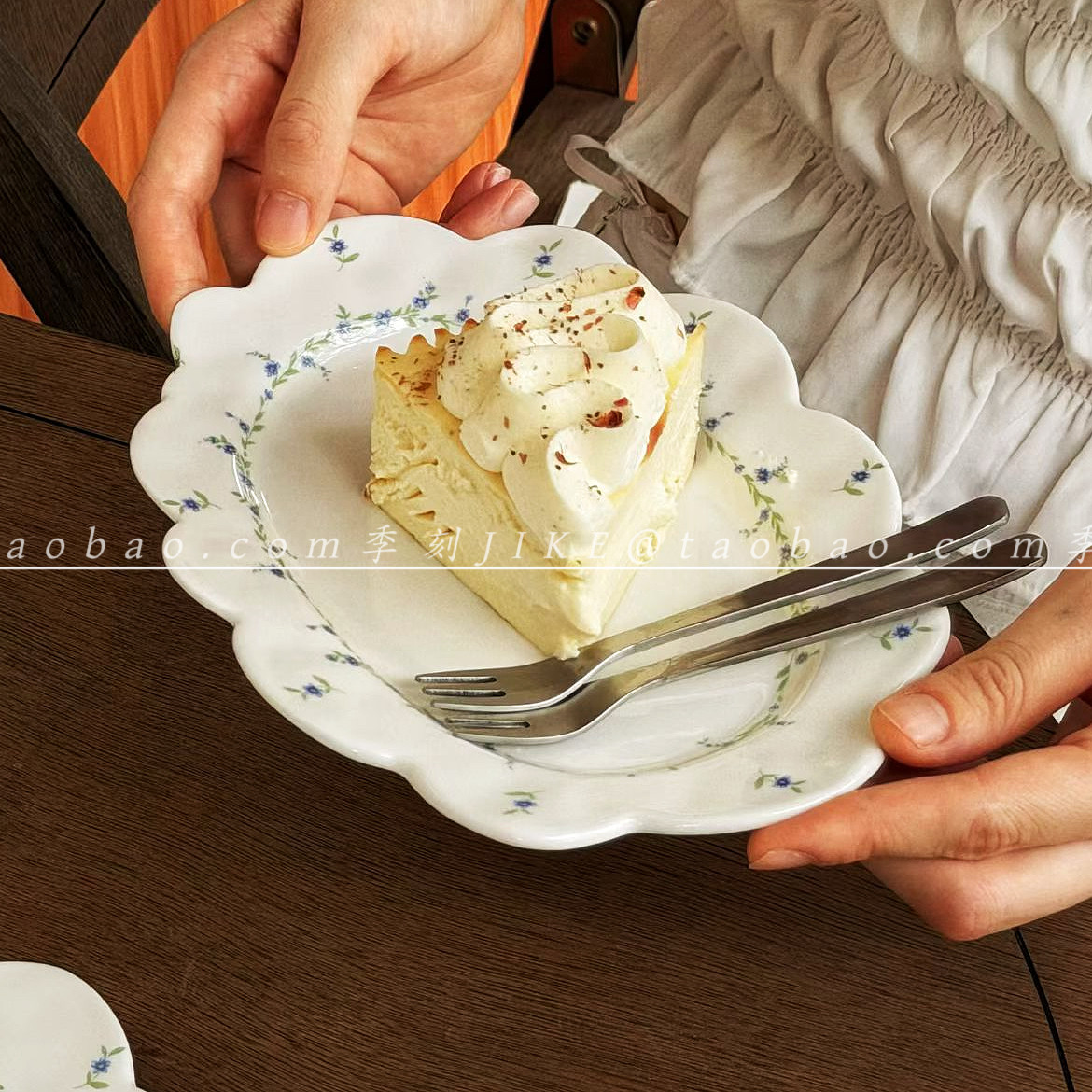 法式轻食陶瓷花环甜品沙拉盘