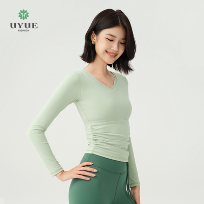 优越时尚1S3473瑜伽服女长袖穿搭紧身运动上衣健身服训练服秋冬