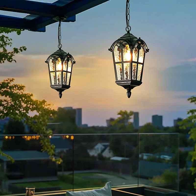 太阳能吊灯别墅阳台灯过道凉亭灯