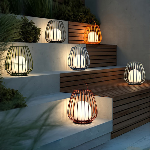 户外灯防水现代庭院落地灯室外别墅花园鸟笼手提灯氛围充电草坪灯