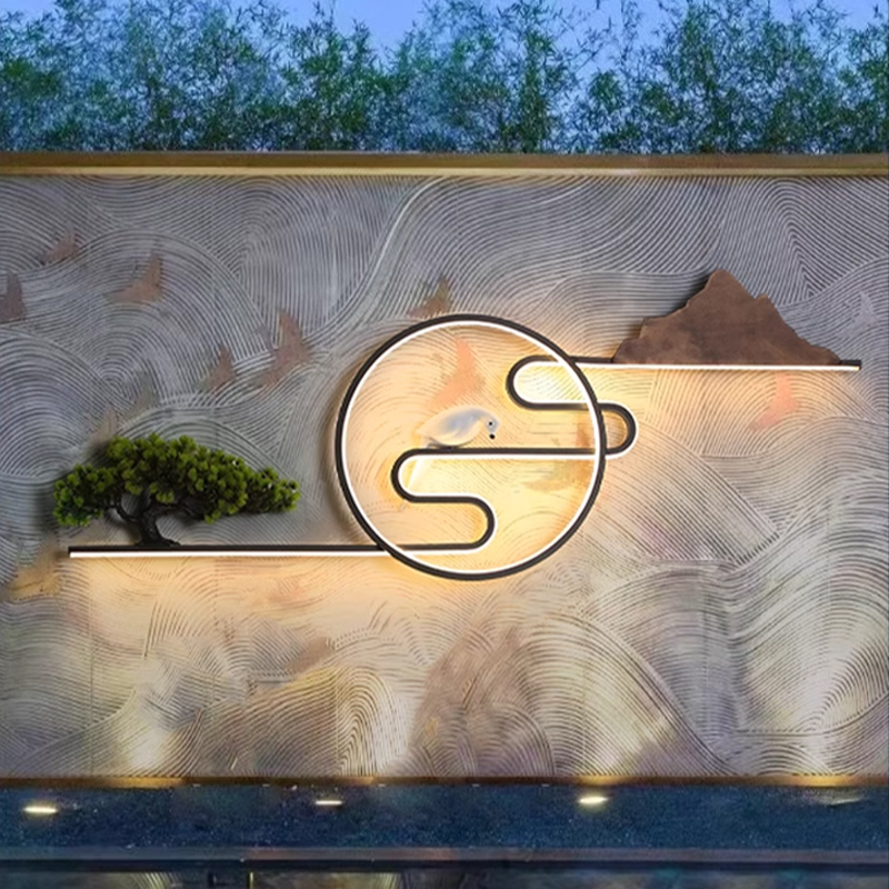 户外太阳能庭院壁灯新中式景观灯